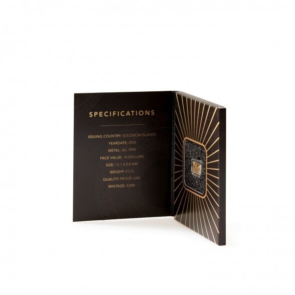 Kiškio metams skirta auksinė vėduoklės formos moneta 3