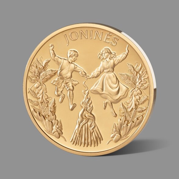 Joninėms skirtas paauksuotas medalis
