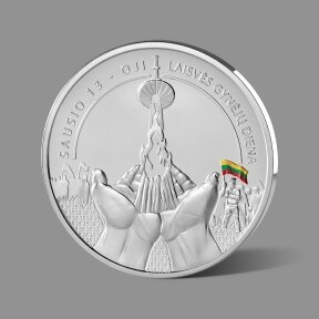 Laisvės gynėjų dienos 35-ųjų metinių atminimui skirtas gryno sidabro medalis