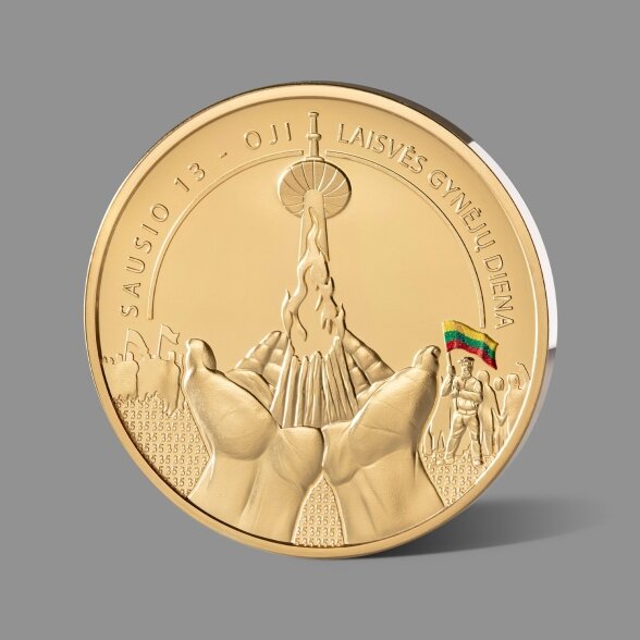 Laisvės gynėjų dienos 35-ųjų metinių atminimui skirtas paauksuotas medalis