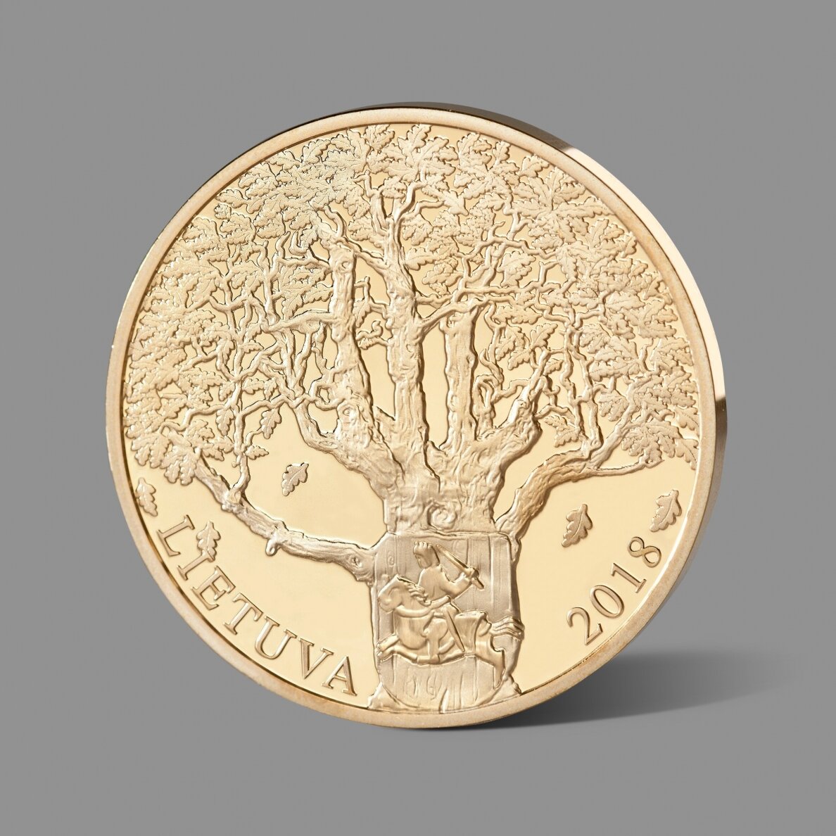 Lietuvos didžiajam kunigaikščiui Algirdui dedikuotas paauksuotas medalis 1