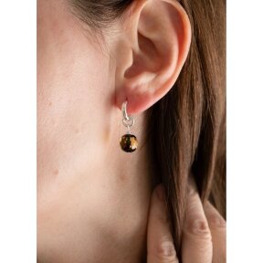 Natūralaus facetuoto (briaunuoto) Baltijos gintaro auskarai