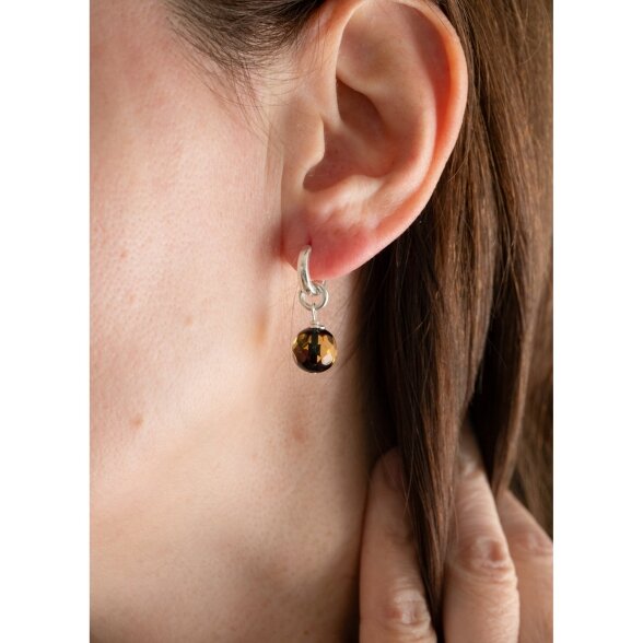 Natūralaus facetuoto (briaunuoto) Baltijos gintaro auskarai