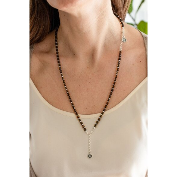 Natūralaus facetuoto (briaunuoto) Baltijos gintaro kolje 6