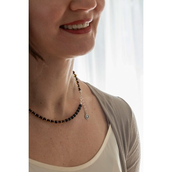 Natūralaus facetuoto (briaunuoto) Baltijos gintaro kolje 5