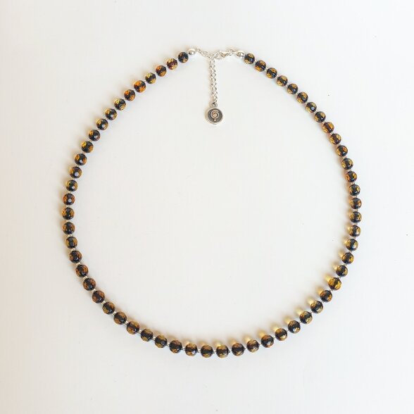 Natūralaus facetuoto (briaunuoto) Baltijos gintaro kolje 4