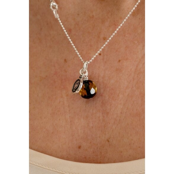 Natūralaus facetuoto (briaunuoto) Baltijos gintaro pakabukas Natūralaus facetuoto (briaunuoto) Baltijos gintaro pakabukas