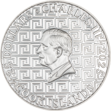 Sidabrinė spalvomis puošta moneta, imituojanti Maču Pikču