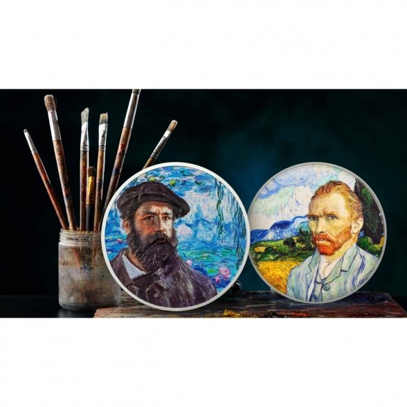 Spalvomis dengta sidabro moneta su Claude Monet kūryba 3