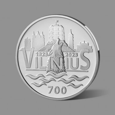 Vilniaus įkūrimo 700 metų jubiliejui skirtas gryno sidabro medalis Vilniaus įkūrimo 700 metų jubiliejui skirtas gryno sidabro medalis