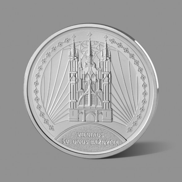 Vilniaus Šv. Onos bažnyčiai skirtas gryno sidabro medalis